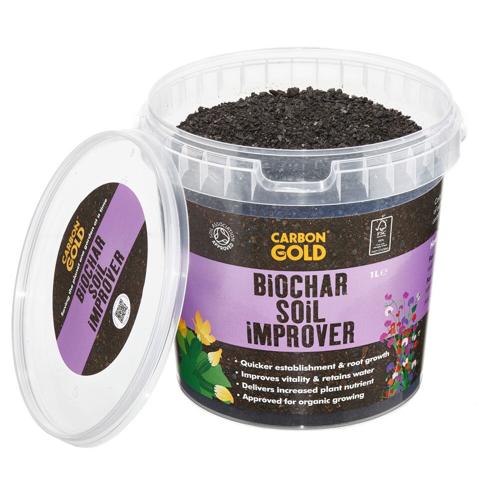 image 1 of Carbon Gold Biochar Soil Improver, UK-sourced, Soil Association & Biodynamic Association Certified 1 litre