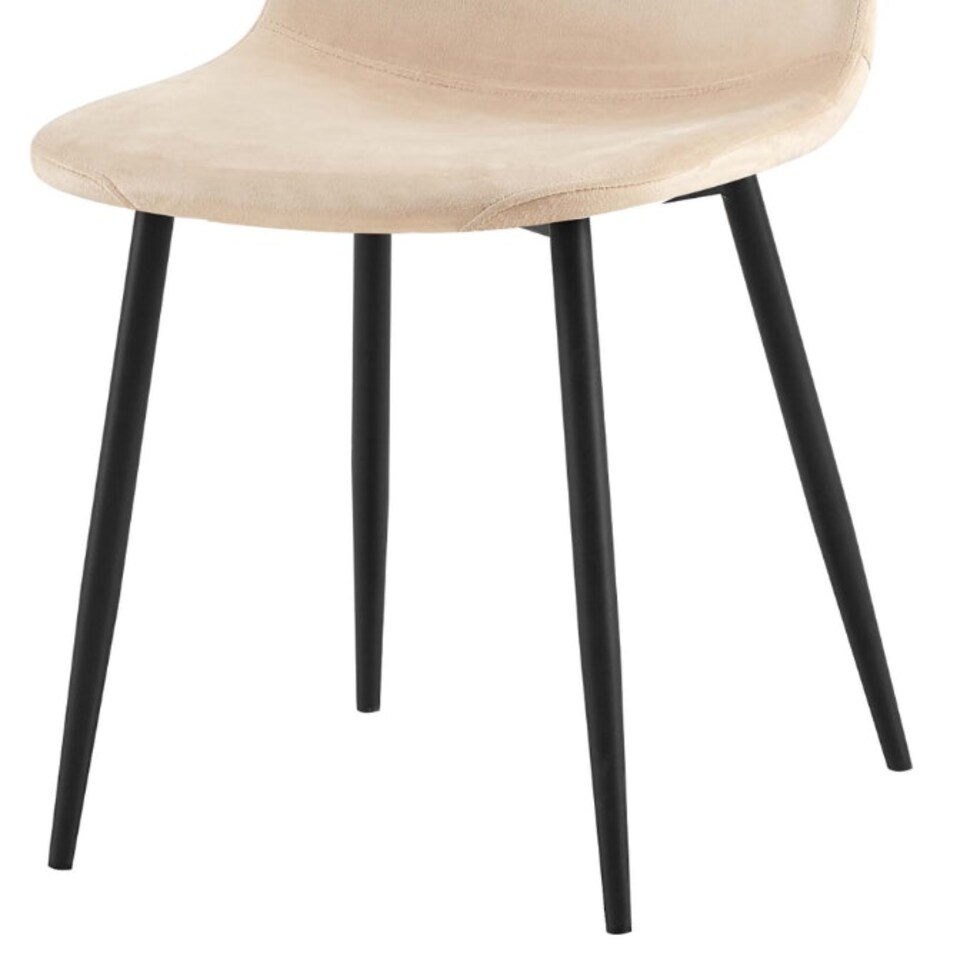 image 1 of Luxe Dining Chair 2pc Cobbleston Black Powder Legs Cream