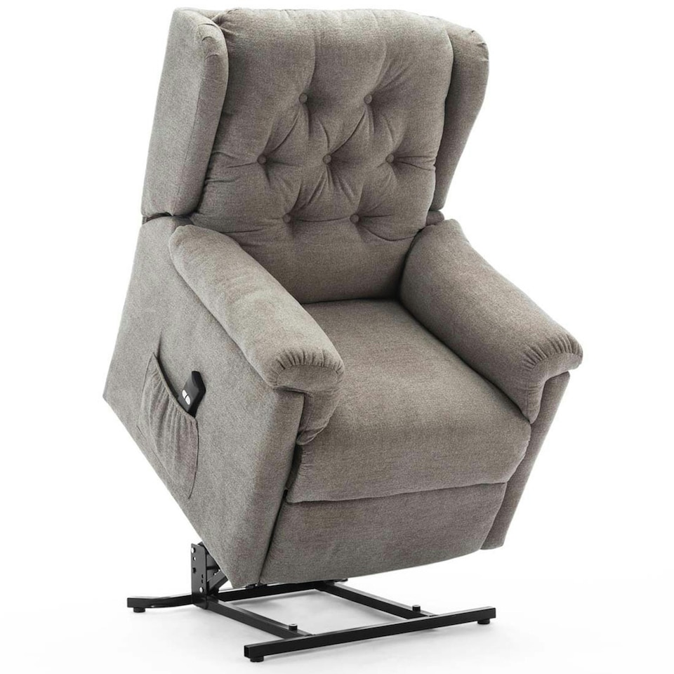 image 1 of Barnsley Fabric Electric Single Motor Rise Recliner Mobility Armchair (Brown)