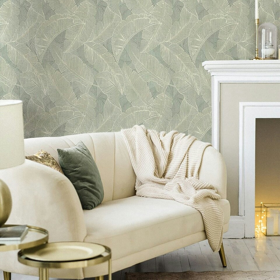image 1 of Belgravia Anaya Leaf Wallpaper - Green - 10m x 53cm Green
