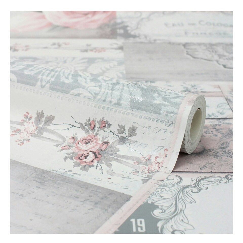 image 1 of Crown Ophelia Decoupage Wallpaper - Blush - 10m x 53cm Pink