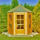 image 2 of Gazebo Summerhouse Shiplap Summerhouse Garden Sun Room Approx 6 x 6 Feet Brown