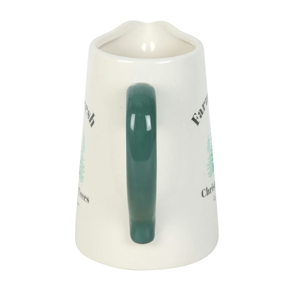 image 1 of Farm Fresh Christmas Trees Ceramic Flower Jug White