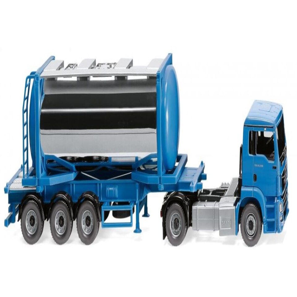 Wiking MAN TGS Euro 6c Swap Tank Container Semitruck Sky Blue