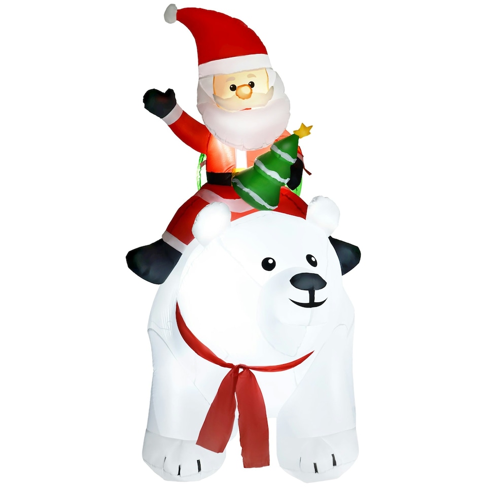 image 1 of Outsunny 6.6FT Christmas Inflatable Santa Claus w/ Polar Bear for Graden