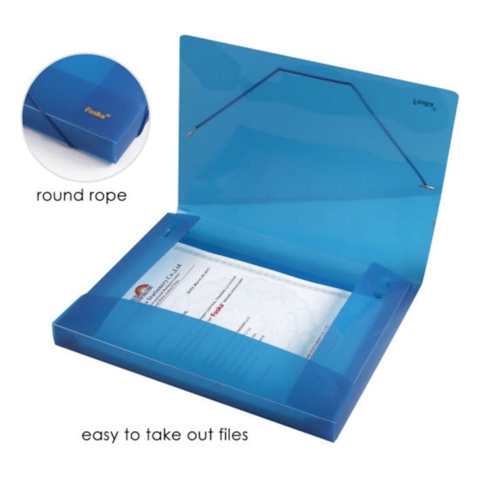 image 1 of A4 Coloured Translucent Box Files with Elastic Closure