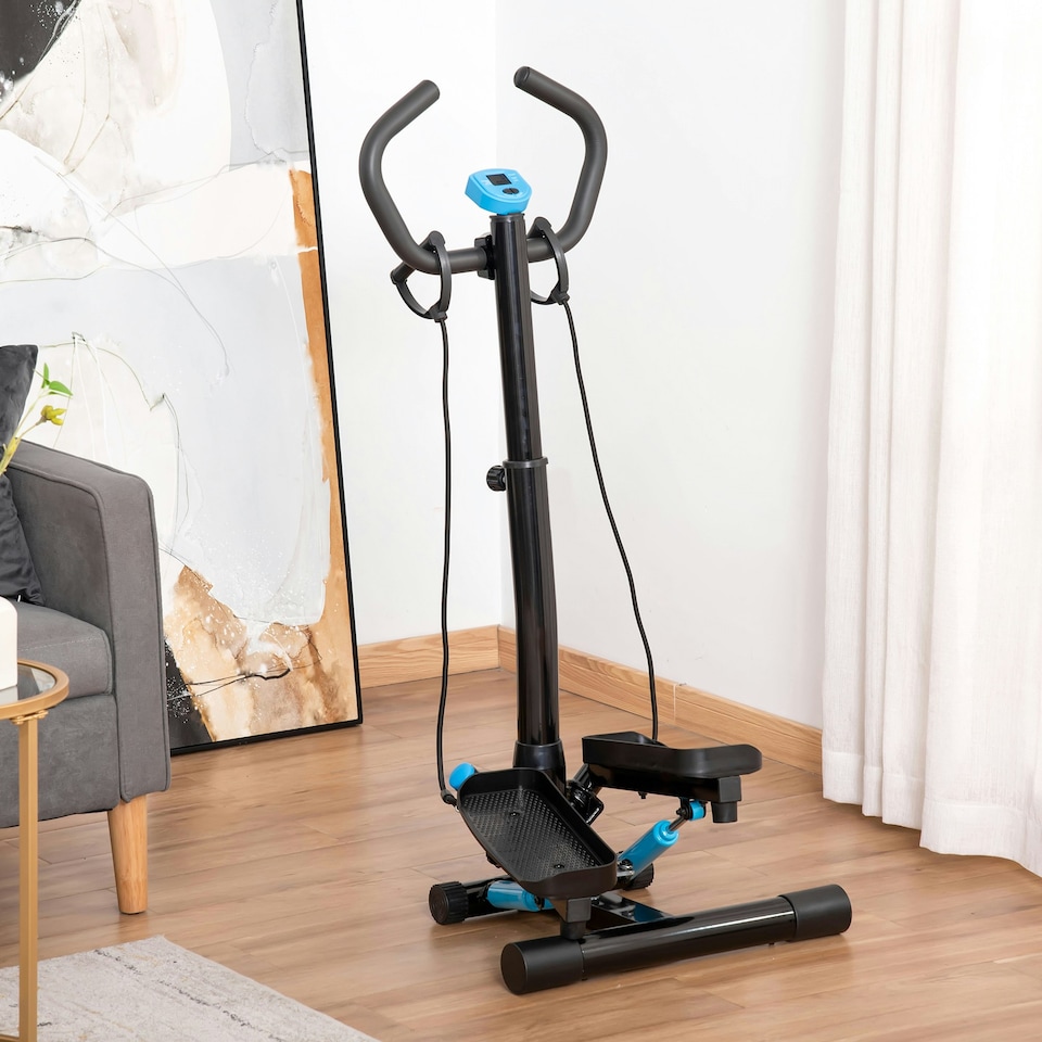 image 1 of HOMCOM Adjustable Twist Stepper Step Machine For Home Gym Aerobic Workout