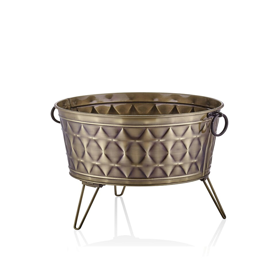 image 1 of Prizma Collection Foldable Gold Plant Pot - 45 cm (H) x 43 cm (Dia)