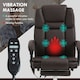 image 4 of Vinsetto Massage Office Chair, PU Leather High Back Recliner, Dark Brown