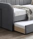 image 4 of Grey Day Bed,Sofabed,Guest Trundle Fabric Upholstered Velour, Bed Frame | Grey | Single