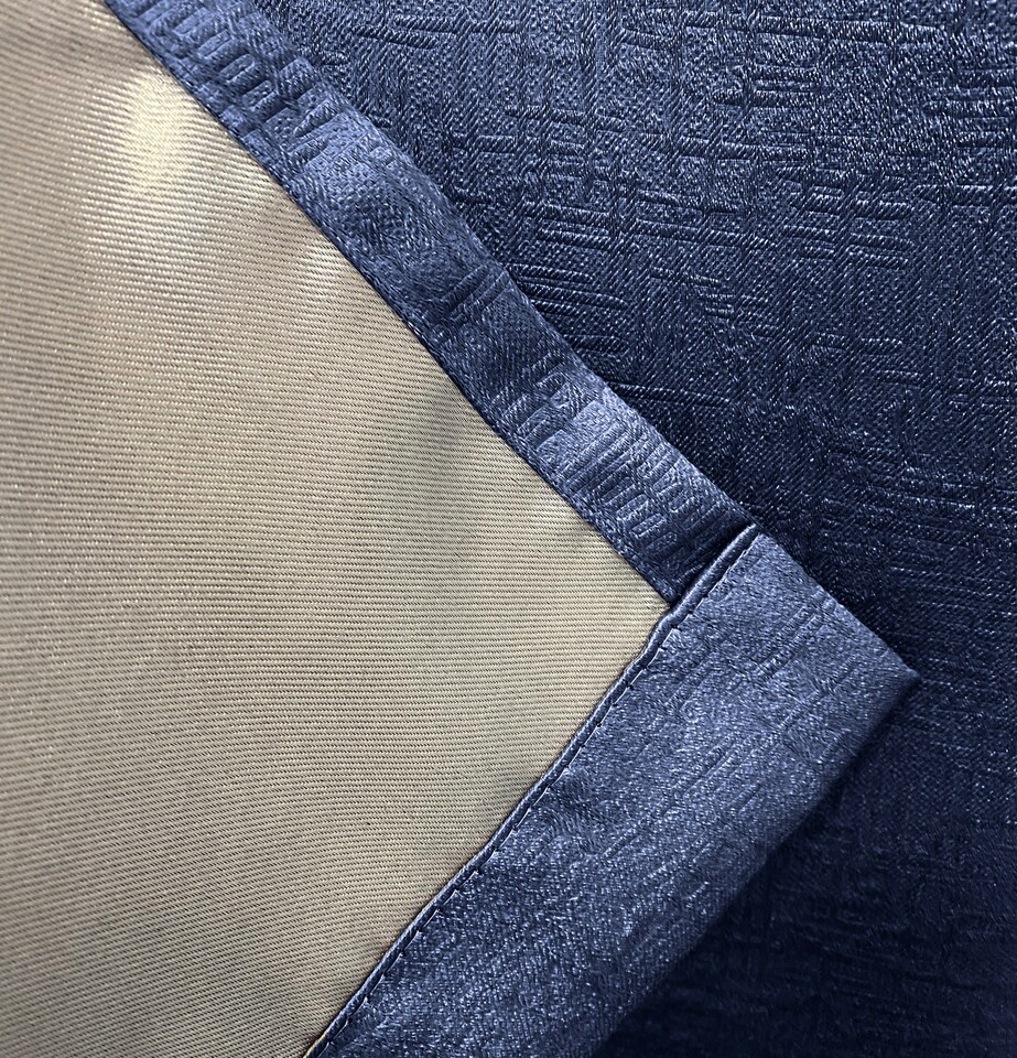 image 1 of Enhanced Living Vogue Navy 46 x 90 inch (117x229cm) Eyelet Thermal Noise reducing Dim Out Curtains (PAIR) | Blue | Navy | 2