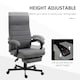 image 3 of Vinsetto High-Back Home Office Chair with Adjustable Height and Footrest, Grey