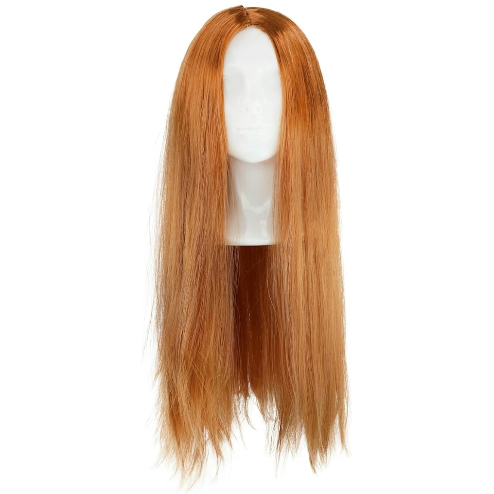 image 1 of Long Ginger Rocker Wig – 80s Rockstar Fancy Dress Hairpiece for Adult N/A | One Size