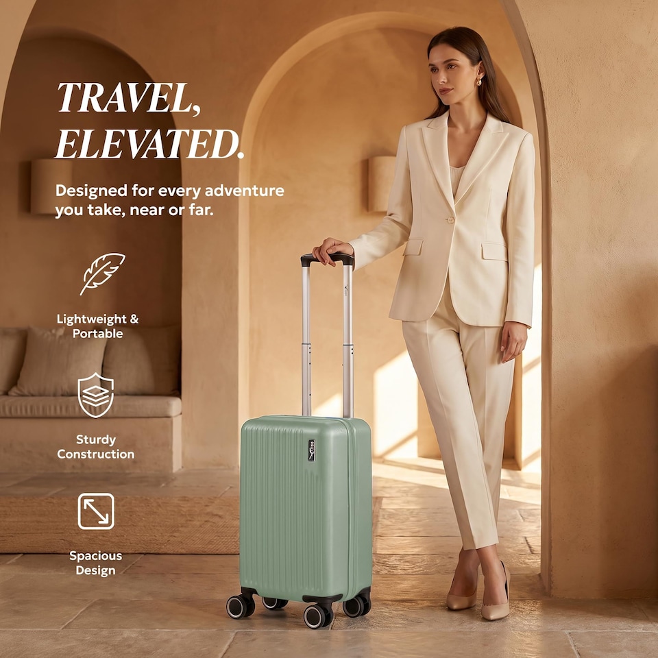 image 1 of Lugg Vacay Hard Shell Cabin Suitcase ABS 360 Spinner Wheels Water Resistant (40x30x20cm)