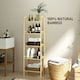 image 7 of HOMCOM 5-Tier Bamboo Bathroom Storage Shelf with Adjustable Rack, Natural