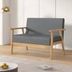 image 1 of 2 seater Linen Fabric Wooden sofa With Comfortable Padded Settee Country