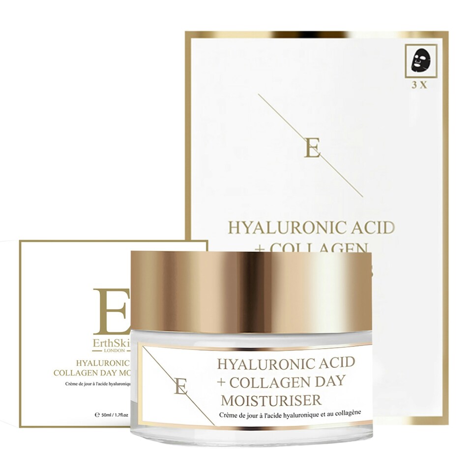 image 1 of Hyaluronic acid & Collagen Day Cream + Hyaluronic Acid & Collagen Mask - 3 sheets
