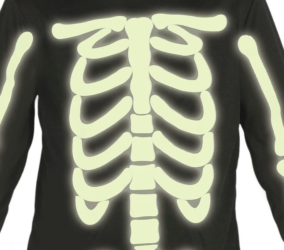 image 1 of Fancy Dress Child Glow In The Dark Skeleton Costume - 5-6 Years