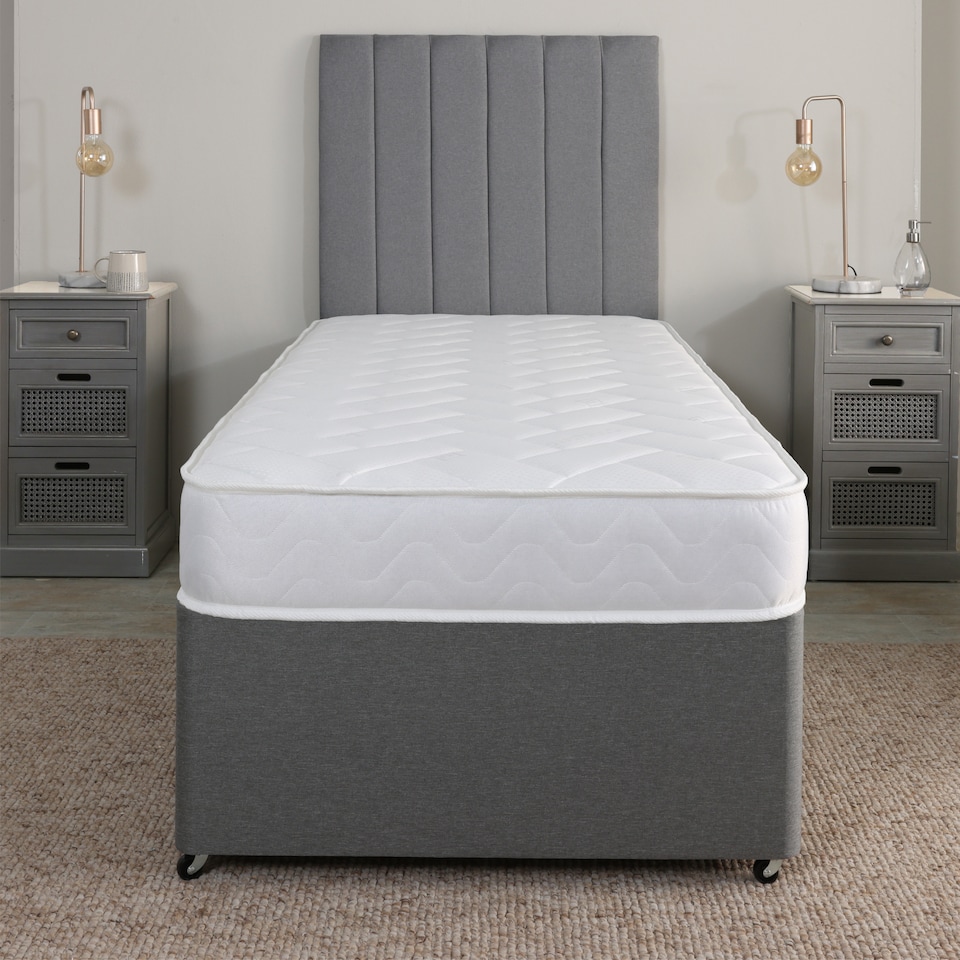 image 1 of Quilted Brick Hybrid Mattress - 18cm Deep, Soft Firmness | White | European Single