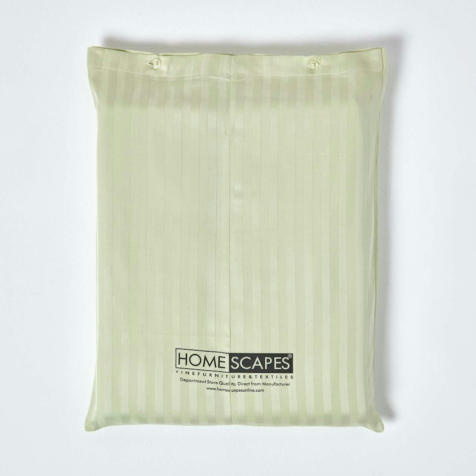 image 1 of Homescapes Sage Green Egyptian Cotton Duvet Cover and Pillowcases 330 TC, King