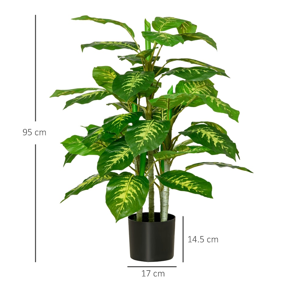 image 1 of HOMCOM 95cm Artificial Evergreen Tree Fake Plant in Pot Indoor Decor