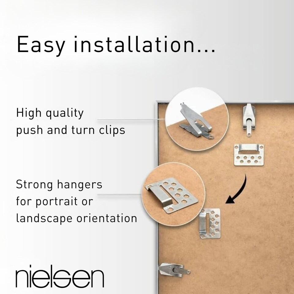 image 1 of Nielsen Alpha Aluminium Picture Frame - Real Glass - Polished Black - 40cm x 50cm