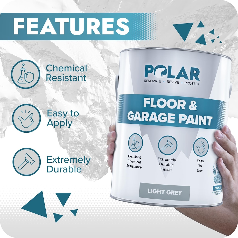 image 1 of Polar Floor & Garage Paint Heavy Duty Durable | Grey | Light Grey | 5 litre