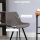 image 5 of HOMCOM Set Of 2 Bar Stools Vintage Microfiber Cloth Tub Seats Padded Comfortable Steel Frame Footrest Quilted Home Bar Cafe Kitchen Chair Stylish Dark Grey