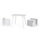 image 1 of Teamson Kids Biscay Bricks Square Table and Two Chair Cubes with Underneath Storage, Grey/White