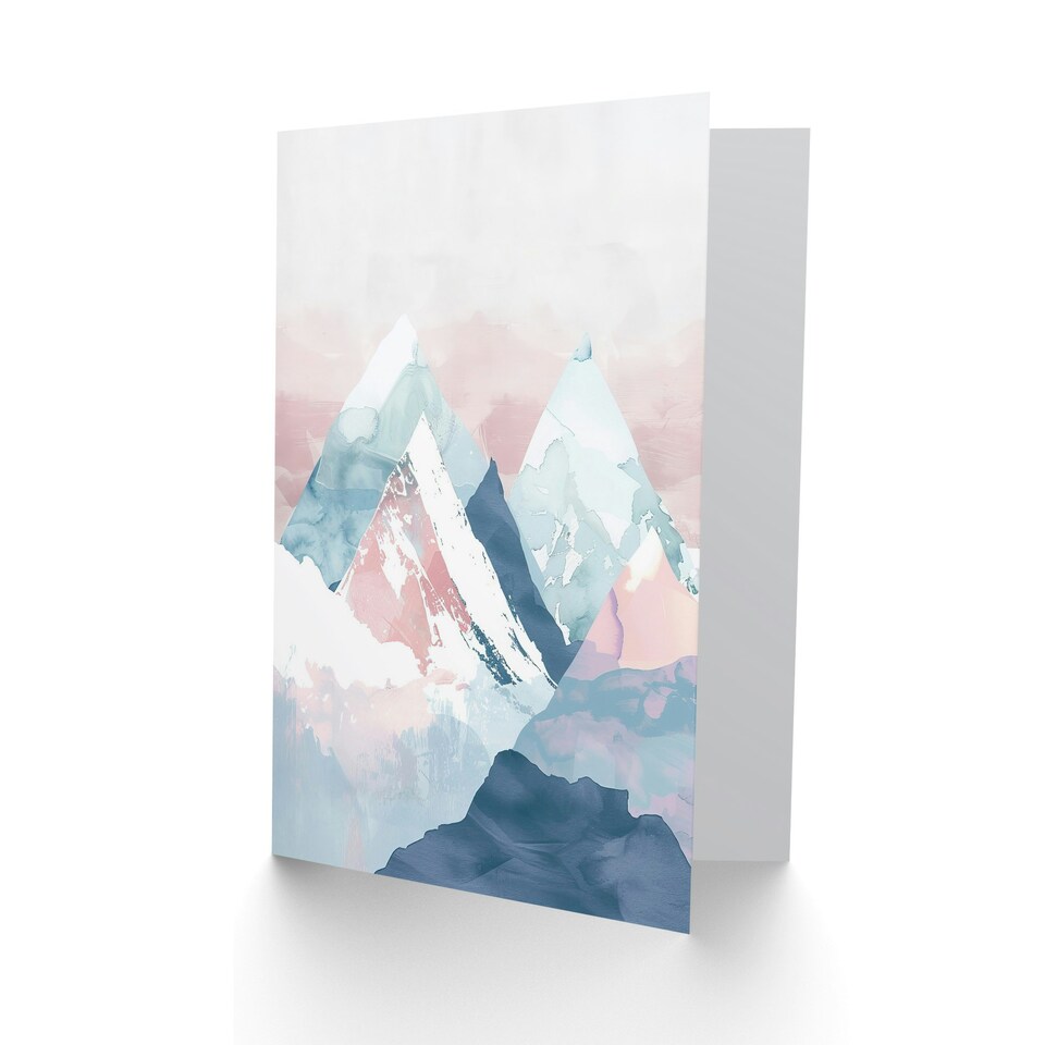 image 1 of Graphic Design Colour Nature Snow Peaks Him Her Birthday Card