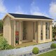 image 1 of Montrose 44-Log Cabin, Wooden Garden Room, Timber Summerhouse, Home Office - L615 x W429.7 x H250.8 cm Brown