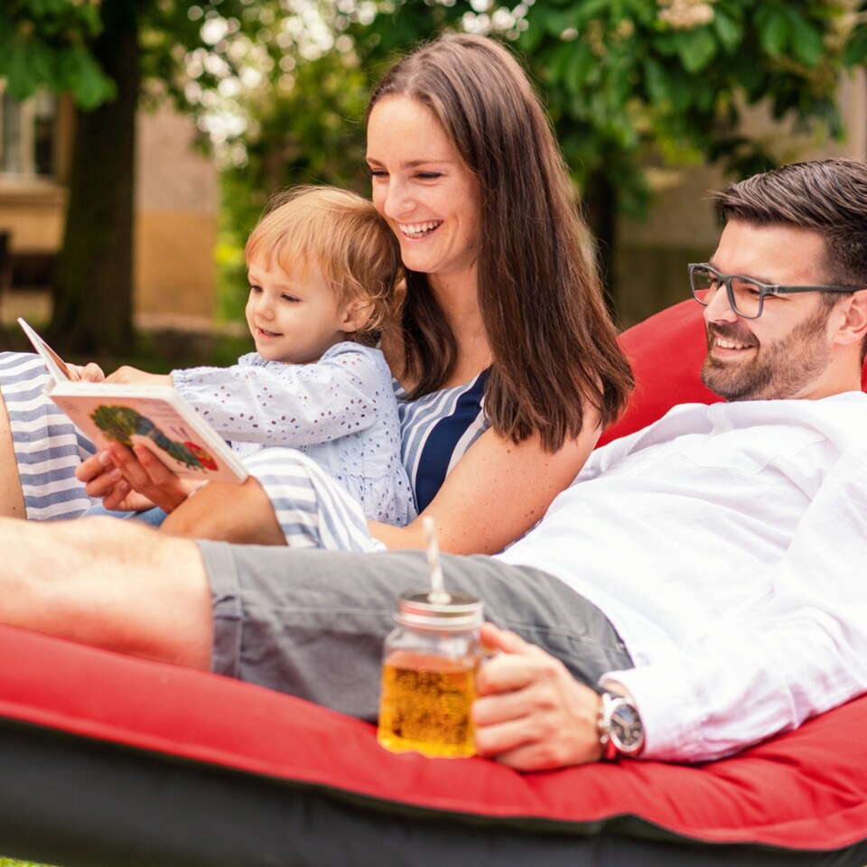 image 1 of Amazonas Padded Outdoor Garden Hammock – Fat Hammock Red