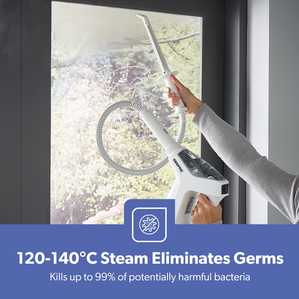 image 1 of GEEPAS Steam Mop And Handheld Steam Cleaner 1500W White