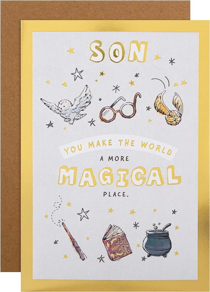 image 1 of Harry Potter Illustrations Son Birthday Card with Activity