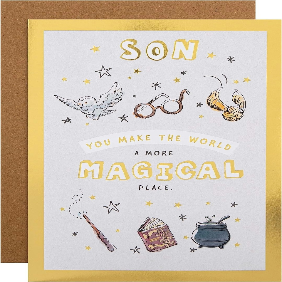 image 1 of Harry Potter Illustrations Son Birthday Card with Activity