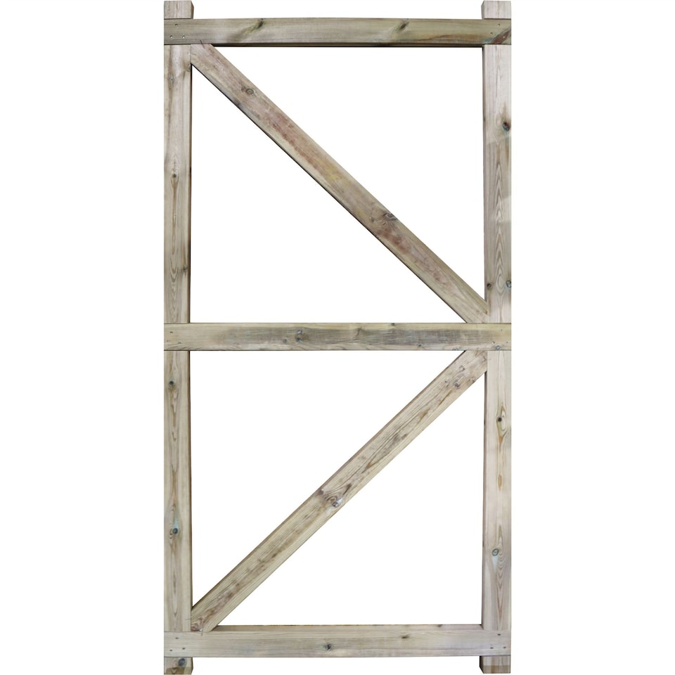 image 1 of Heavy Duty Garden Gate 6ft x 3ft Feather Edge H-Frame Flat Top Treated Timber Door
