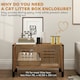 image 5 of PawHut Cat Litter Box Enclosure w/ Tall Legs, Scratching Board, Dark Brown Brown | One Size
