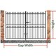 image 3 of Corfe Premium Spear Top Tall Flat Top Double Gate - Steel - Fits Gap 3658 mm x 1778 mm High - Electro Galv./Black Powder Coated Black