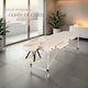 image 6 of Massage Table Set Massage Bench Massage Table 2 Zone Massage Bed Cosmetic Lounger Bag Bolsters Head And Armrests | Cream | beige | 1