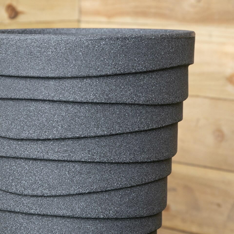 image 1 of 33cm x 48cm Large Plastic Trojan Garden Plant Pot in Dark Grey