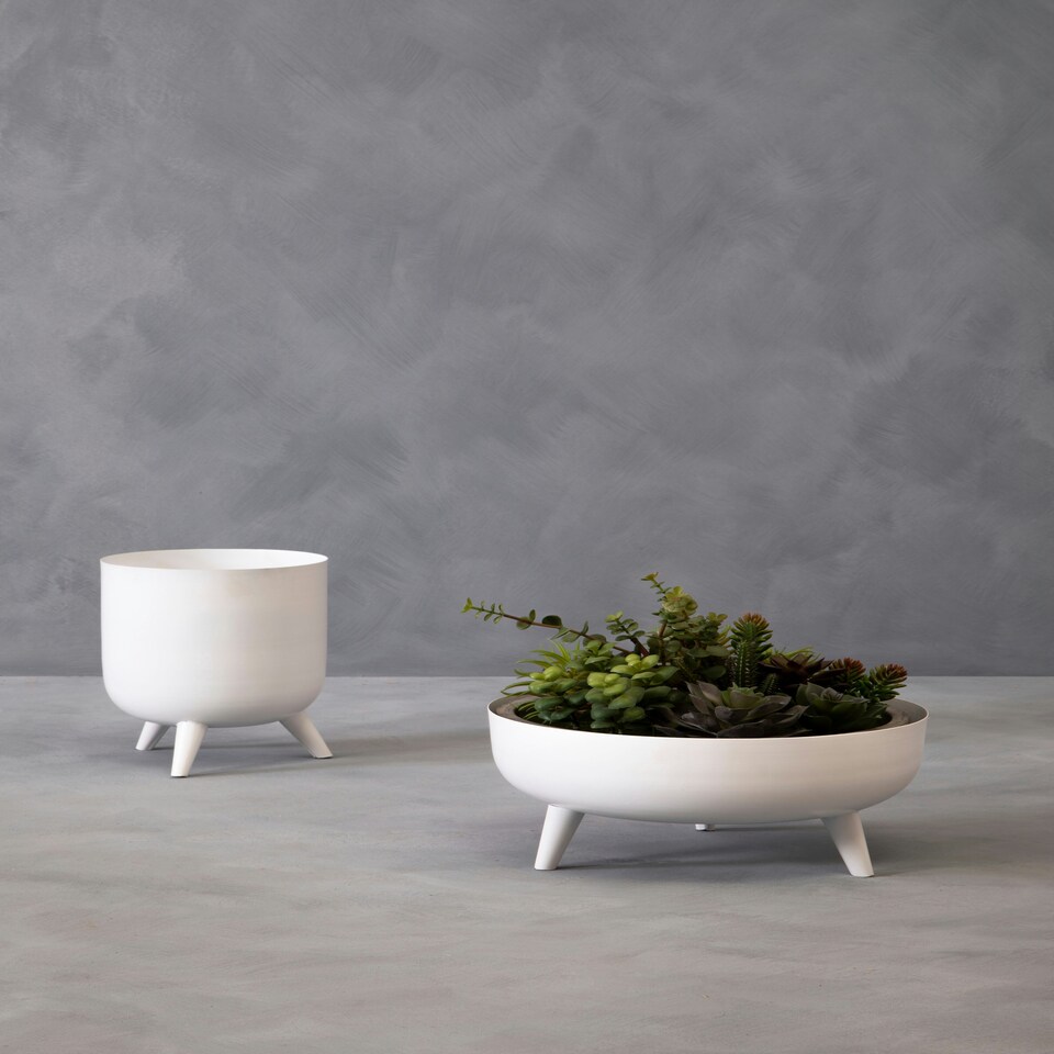 image 1 of Interiors by Premier Portable And Lightweight Design White Planter, Durable Construction Of Garden Pot, Outdoor Garden Pot White