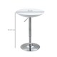 image 3 of HOMCOM Modern Round Bar Table Adjustable Height Home Pub Bistro Desk Swivel Painted Top with Silver Steel Leg and Base, White