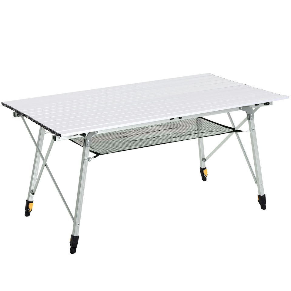image 1 of Outsunny Portable Roll-up Aluminium Folding Picnic Table Outdoor BBQ Party
