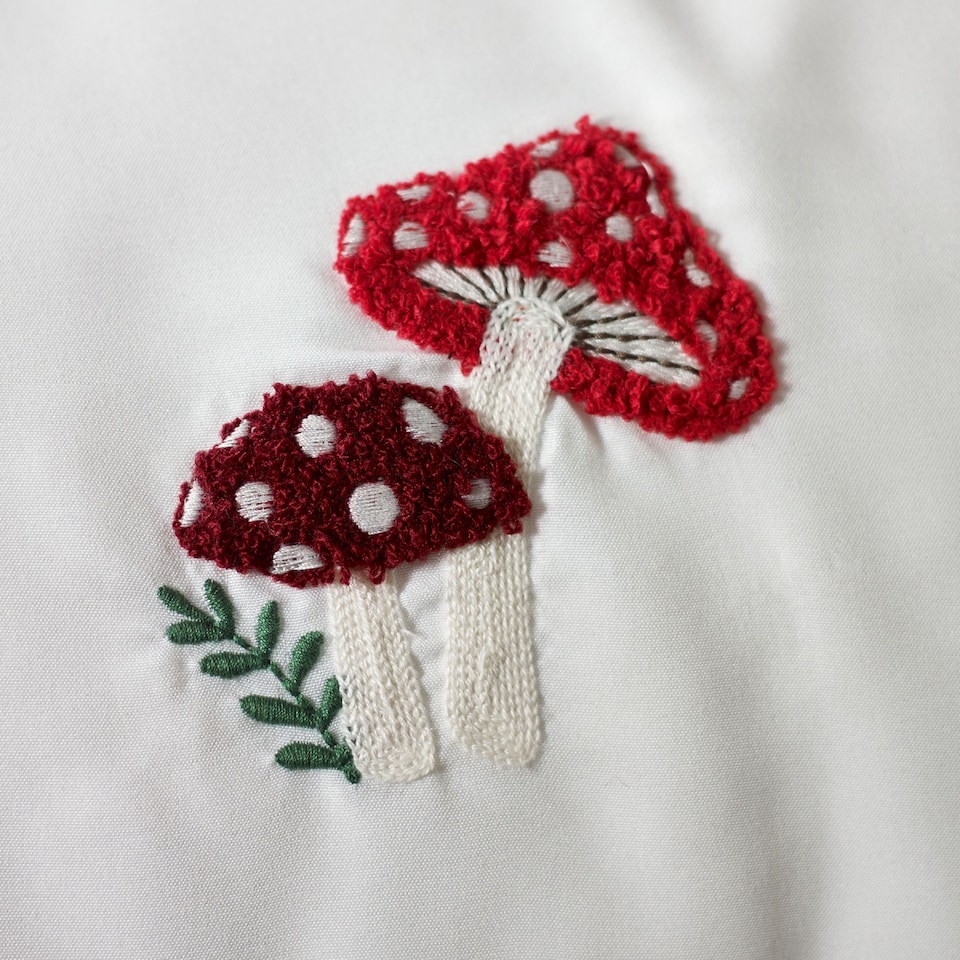 image 1 of Catherine Lansfield Woodland Crochet Embroidered Duvet Cover Set