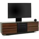 image 3 of Centurion Supports AVITUS ULTRA Gloss Black Remote Friendly BeamThru Door with 4-Walnut Drawers up to 65" Flat Screen TV Cabinet with Mounting Arm Black