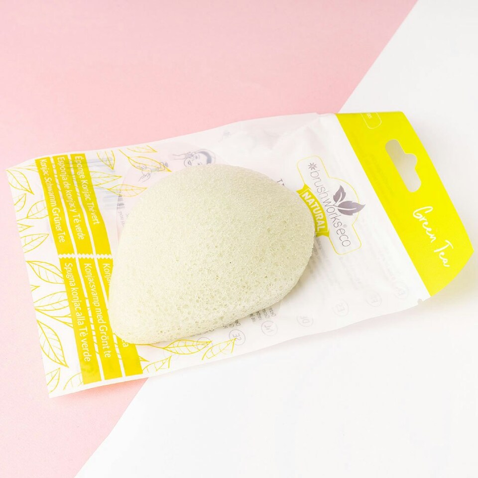 image 1 of Brushworks Green Tea Konjac Sponge