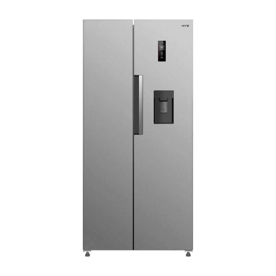 image 1 of HYE 444 Litre Frost Free American Fridge Freezer with Non-Plumbed Water Dispenser, 83cm, Silver - RF01AMWD460S03