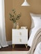 image 2 of SoBuy FBT115-W,2-Drawer Bedside Table Nightstand with Gold Handles | White | White | 1