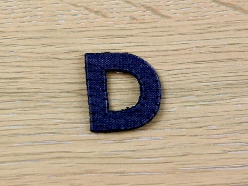 Blue Letter D Alphabet Patch Motif (Value Pack of 3) for Dressmaking - per pack
