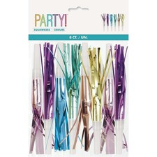 8 ASSORTED COLOR FOIL SQUAWKERS - UNIQUE